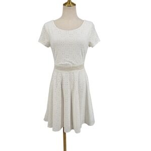Eyelet Lace Coquette Dress Cottagecore 5 White Fit & Flare Graduation Summer
